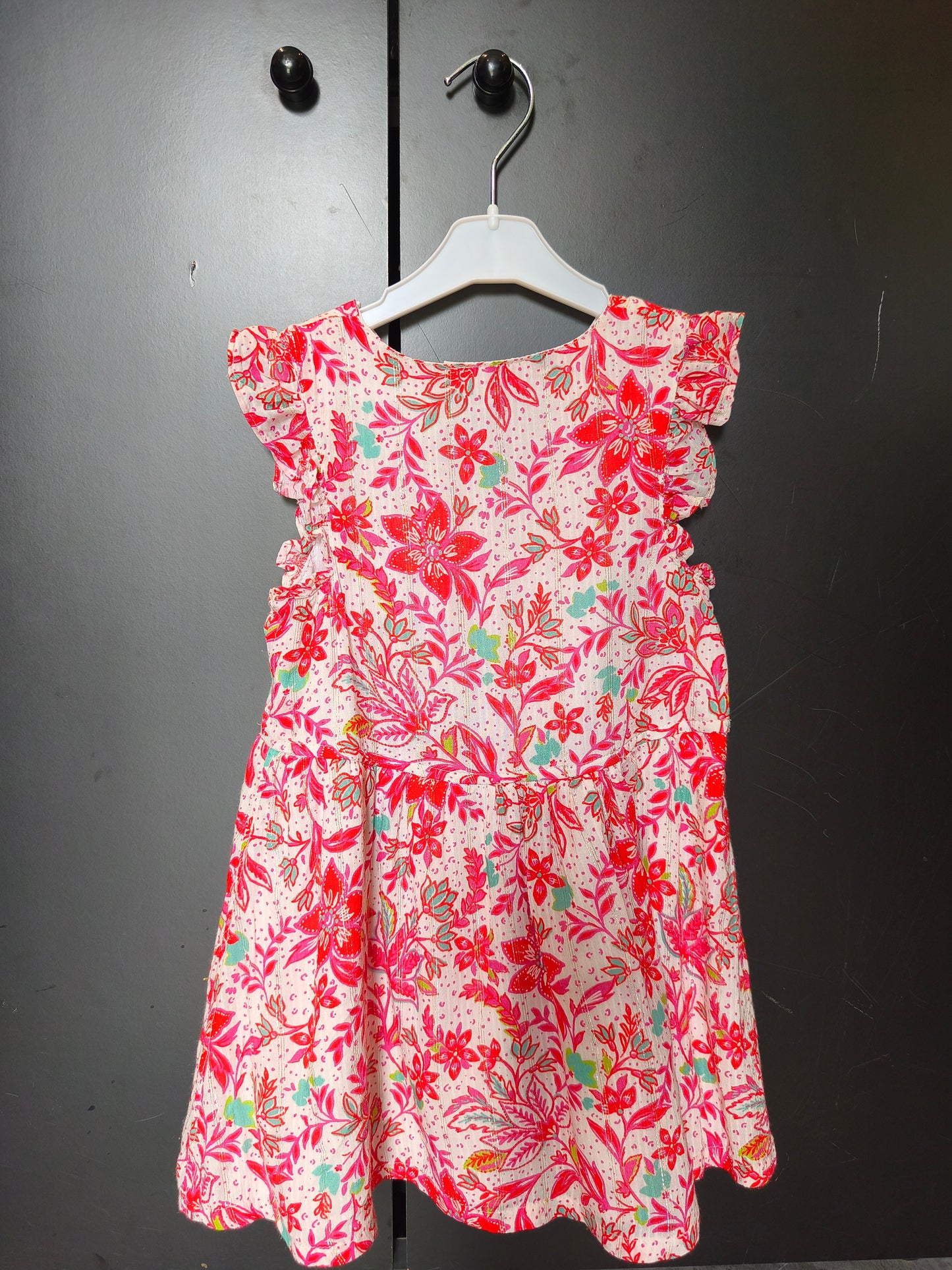 Robe Orchestra 3 ans – blanche à fleurs rouges 🌸🤍 ref 146