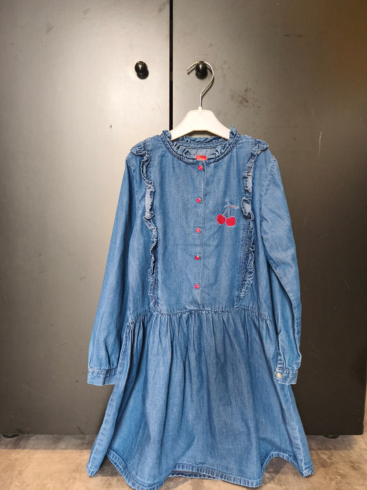 Robe longue manches longues – Tissaia – 6 ans – Bleu imitation jean ref 157