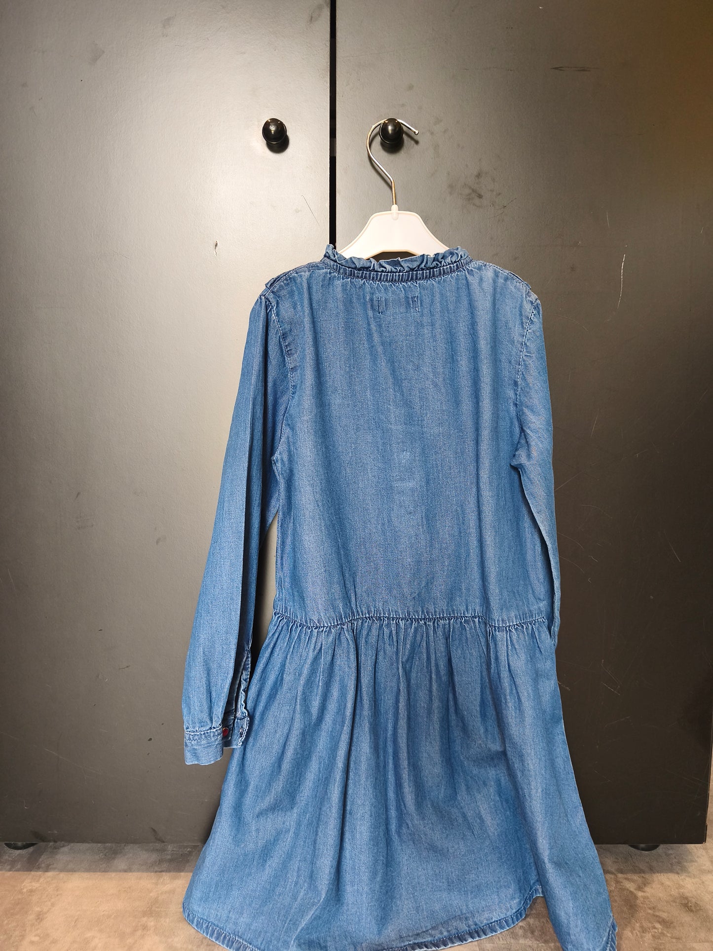 Robe longue manches longues – Tissaia – 6 ans – Bleu imitation jean ref 157