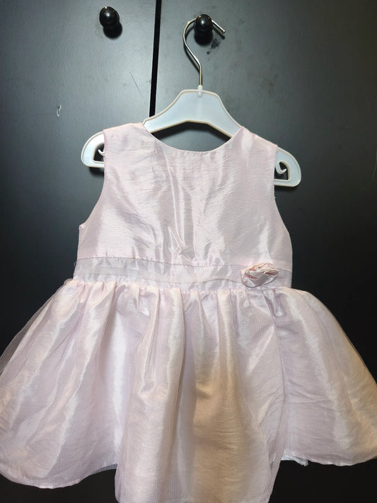 Robe de soirée rose pastel en satin pour fille – Kitchoun 12 mois ref 335