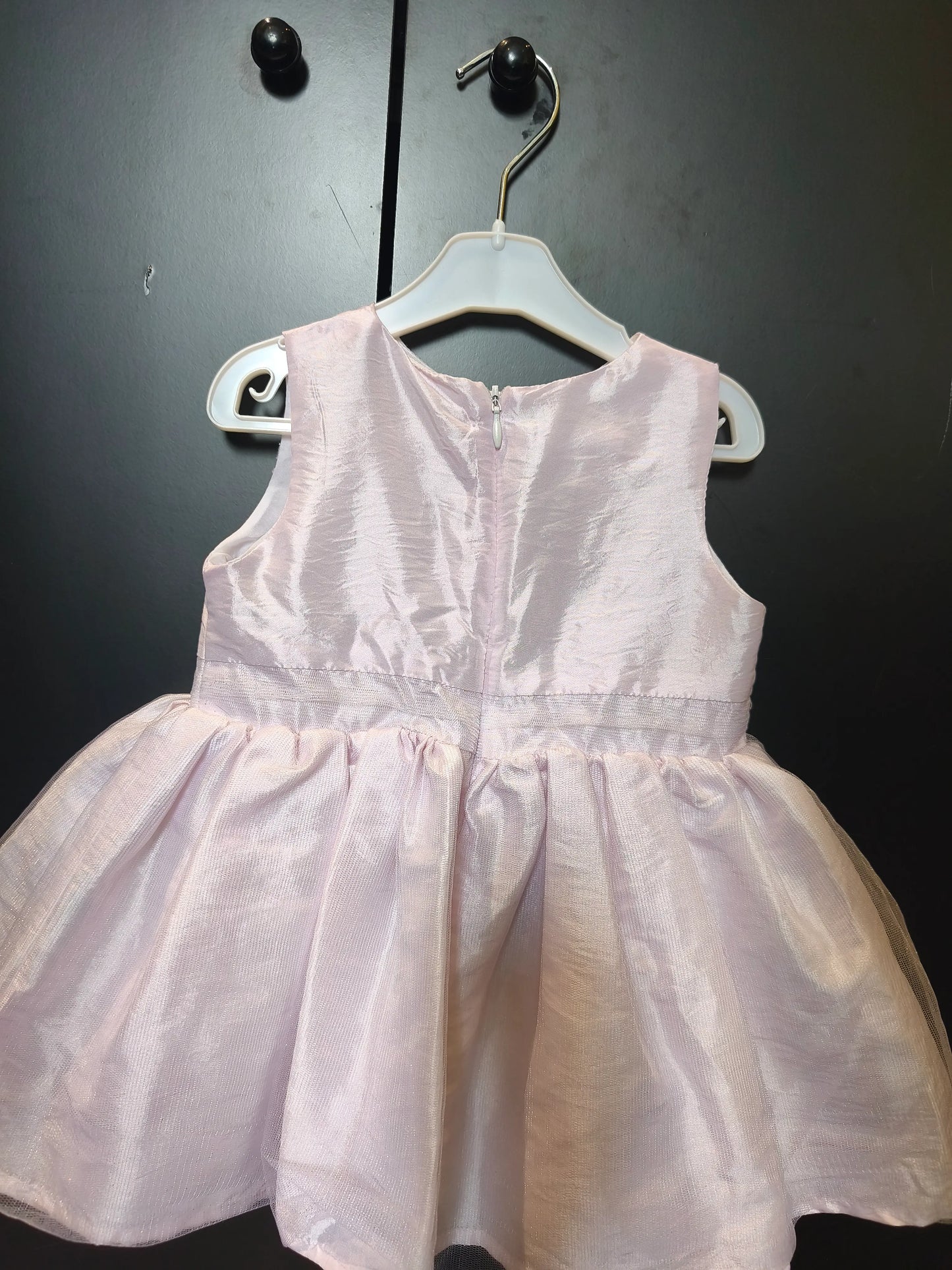 Robe de soirée rose pastel en satin pour fille – Kitchoun 12 mois ref 335