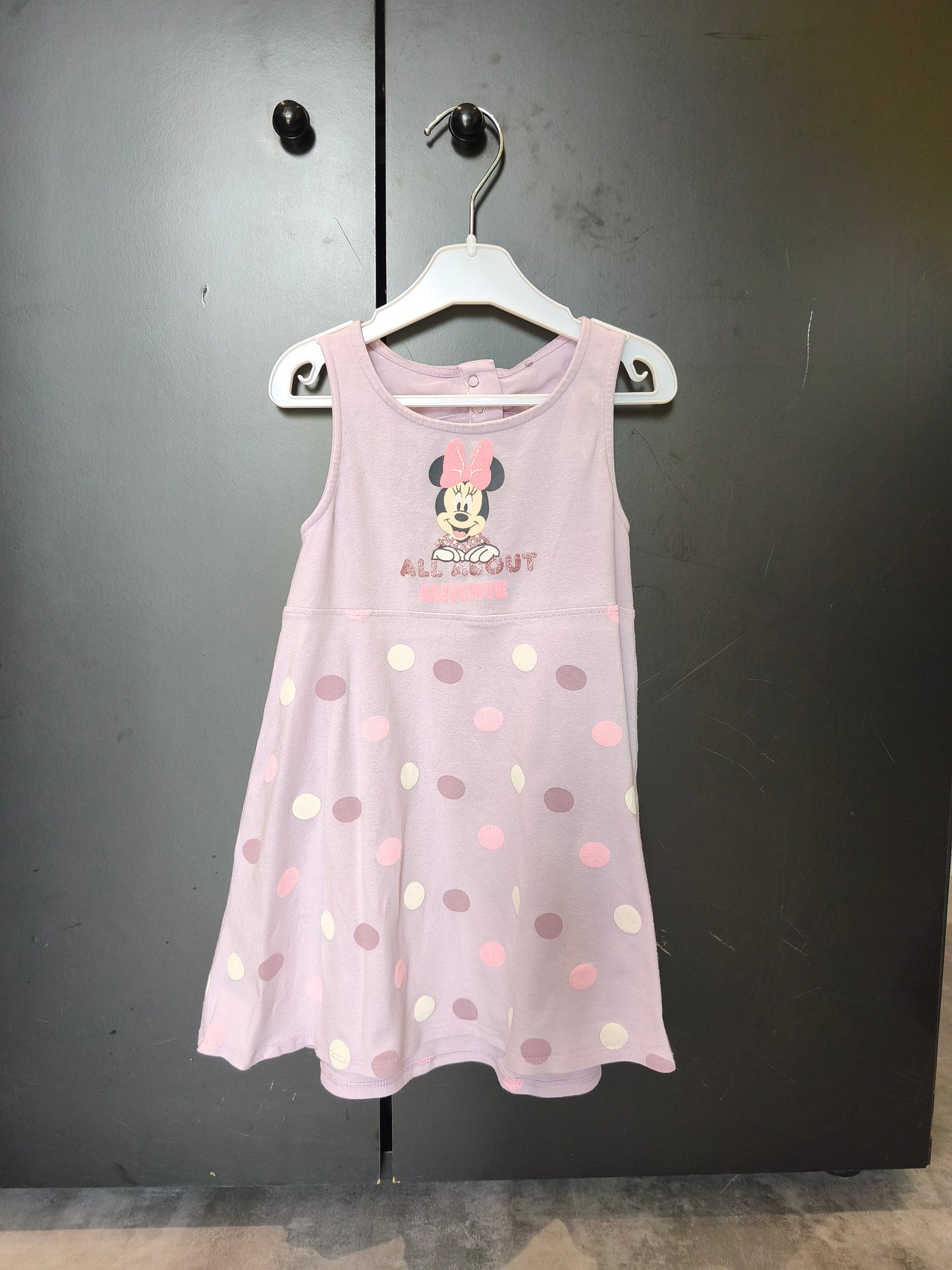 Robe été Minnie Orchestra 23 mois – violette à pois blancs et roses 👧🌸 ref 118