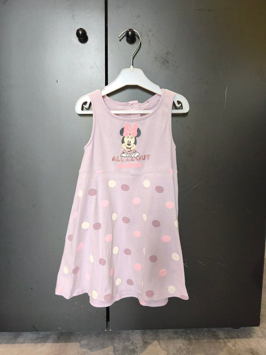 Robe été Minnie Orchestra 23 mois – violette à pois blancs et roses 👧🌸 ref 118
