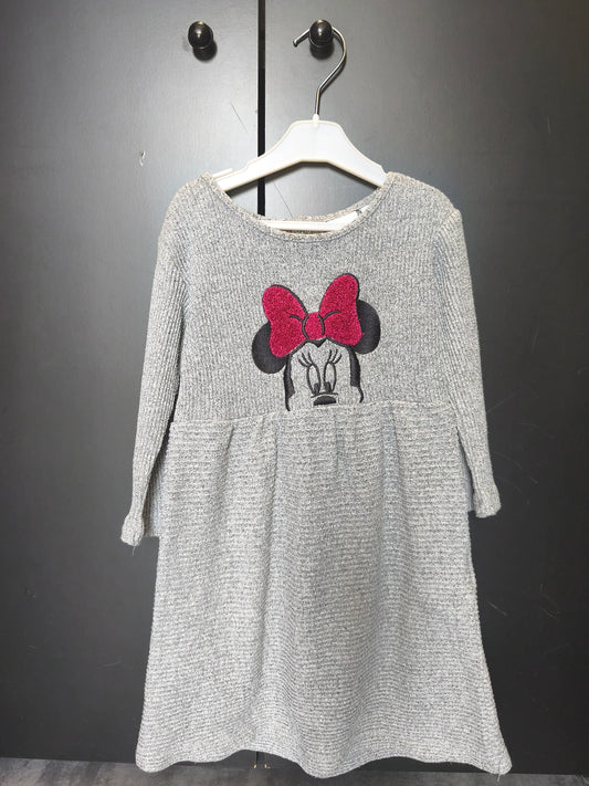 Robe Disney 24 mois - Grise, manches longues & broderie Minnie ref 58