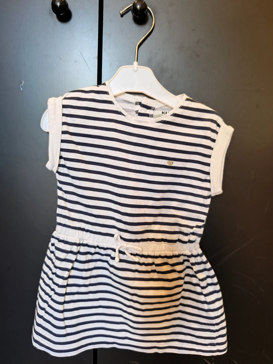 Robe manches courtes marinière – Blanc & Bleu – 9 mois ref 259