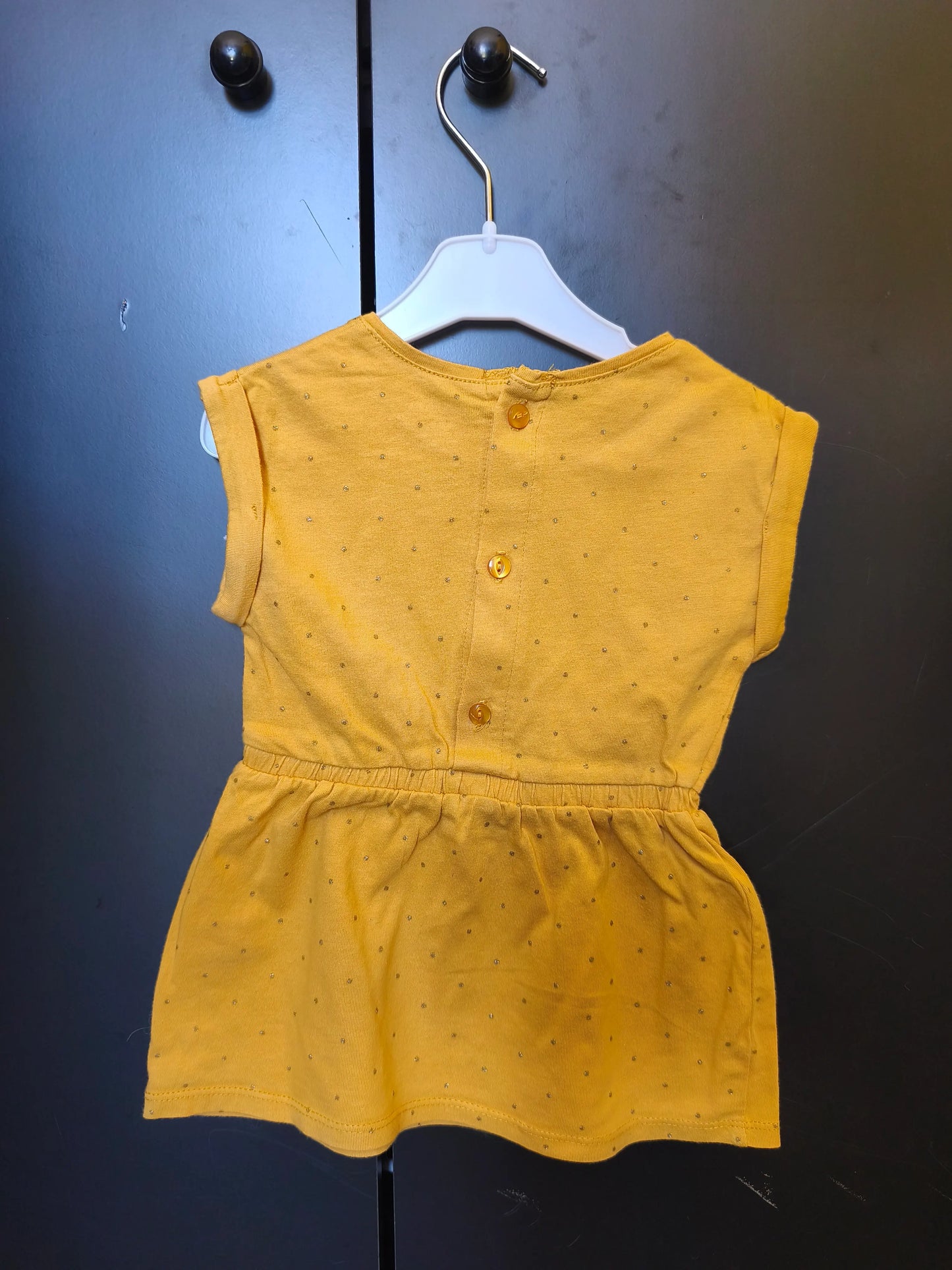 Robe Moutarde à Pois Dorés – Kiabi – 6 Mois ref 206