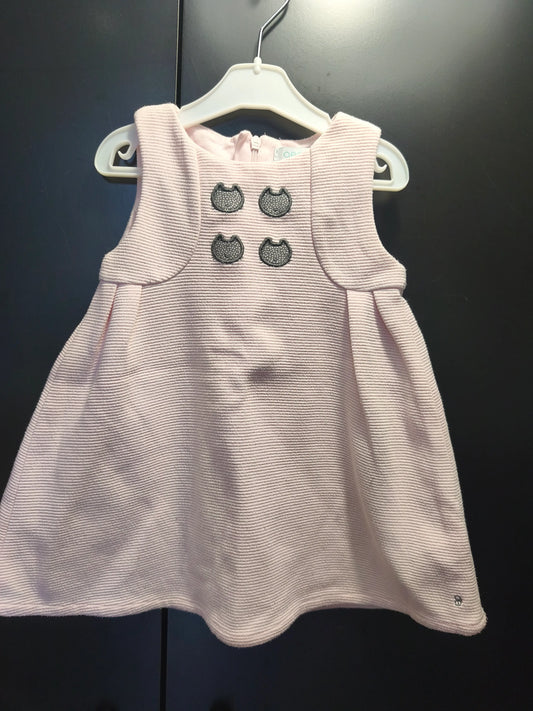 Robe rose côtelée avec broderie chat – Okaïbi 18 mois ref 369