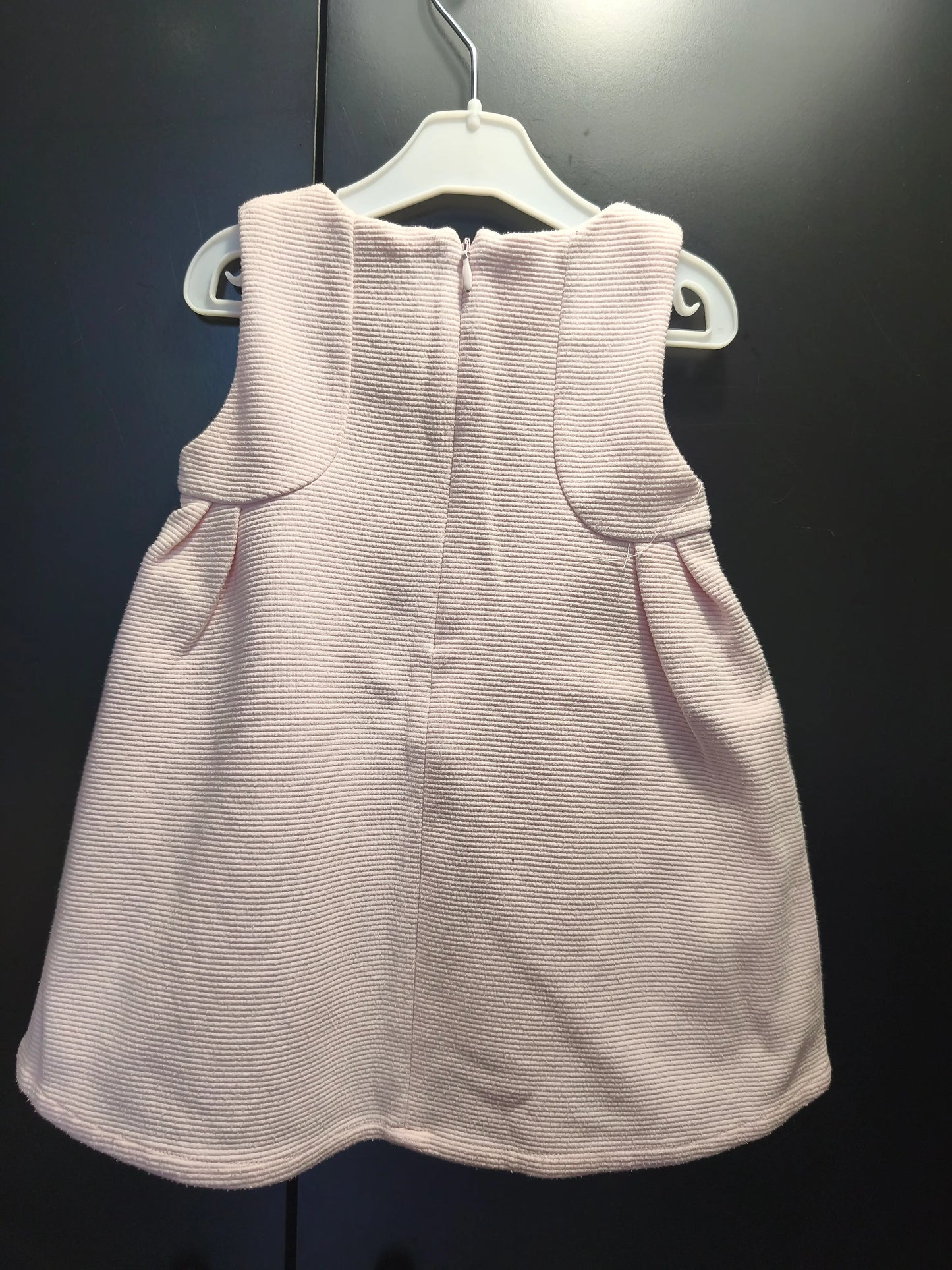 Robe rose côtelée avec broderie chat – Okaïbi 18 mois ref 369