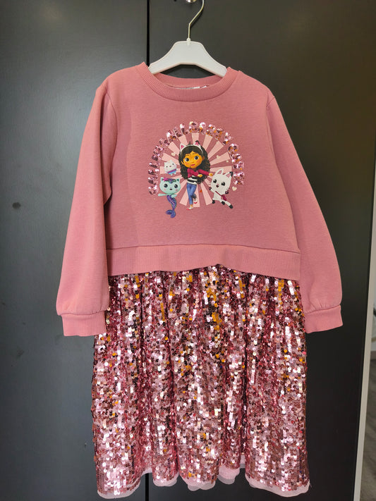 Robe manches longues – Gabby’s Dollhouse – 6 ans – Haut pull et jupe tulle ref 160