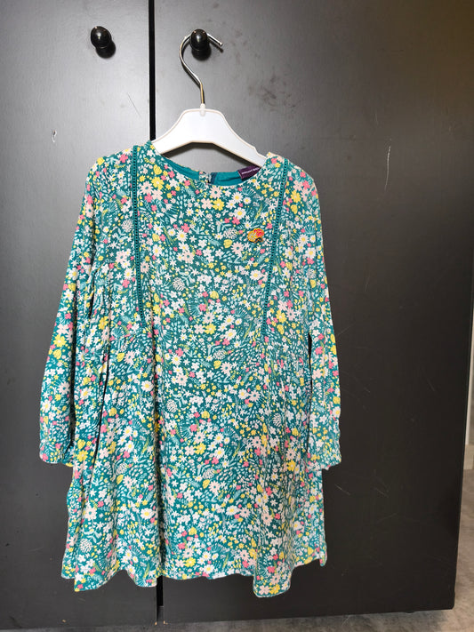 Robe manches longues Sergent Major 3 ans – verte à motif floral 🌸💚 ref 119
