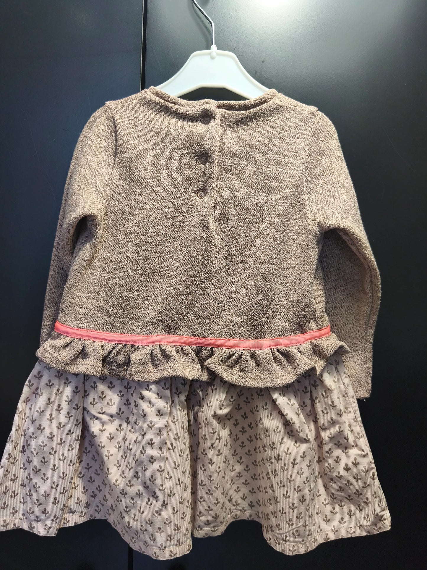 Robe manches longues vieux rose à lapins – Orchestra 18 mois ref 371