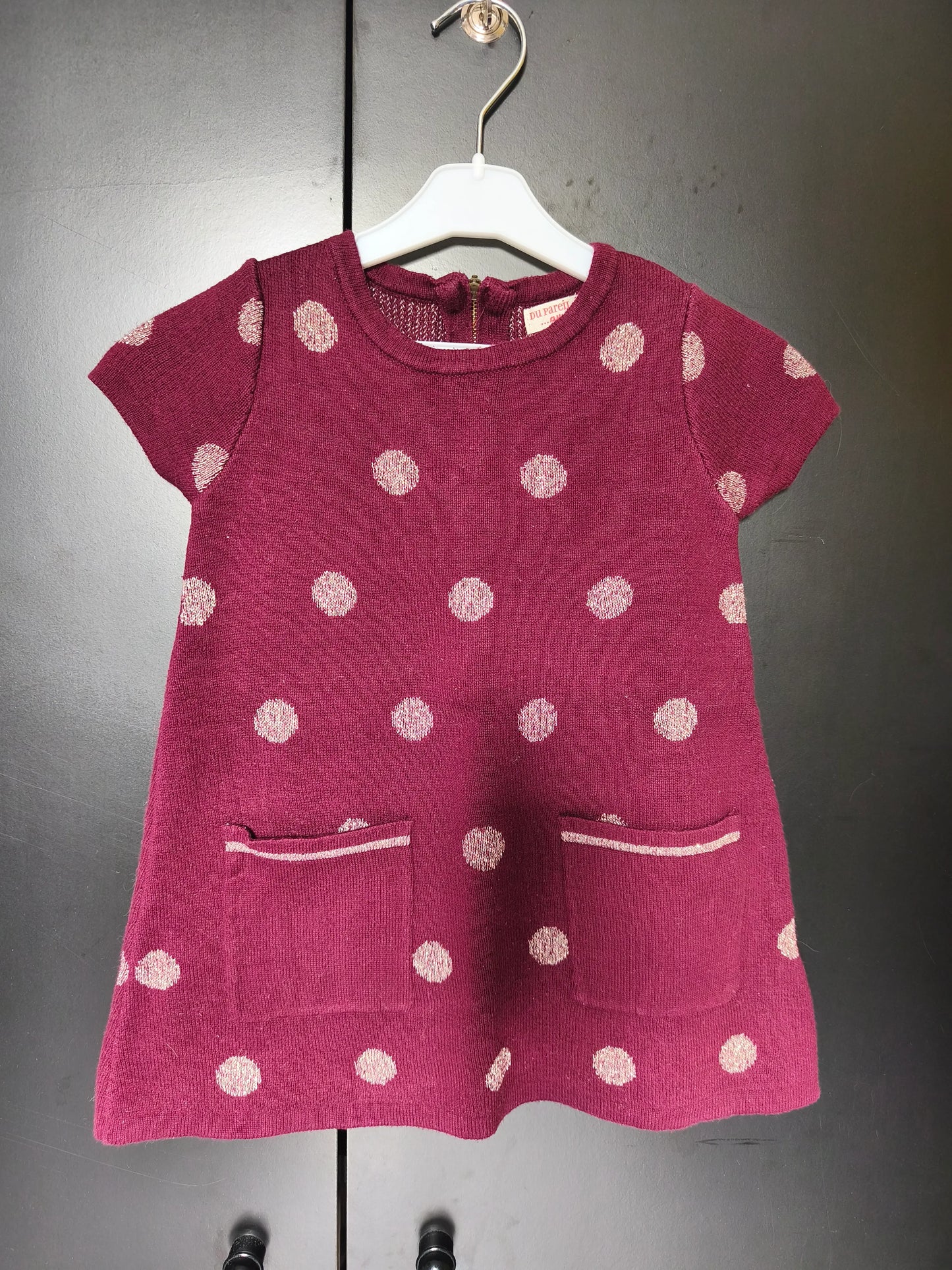 Robe violette à pois argent – DPAM 24 mois ref 419