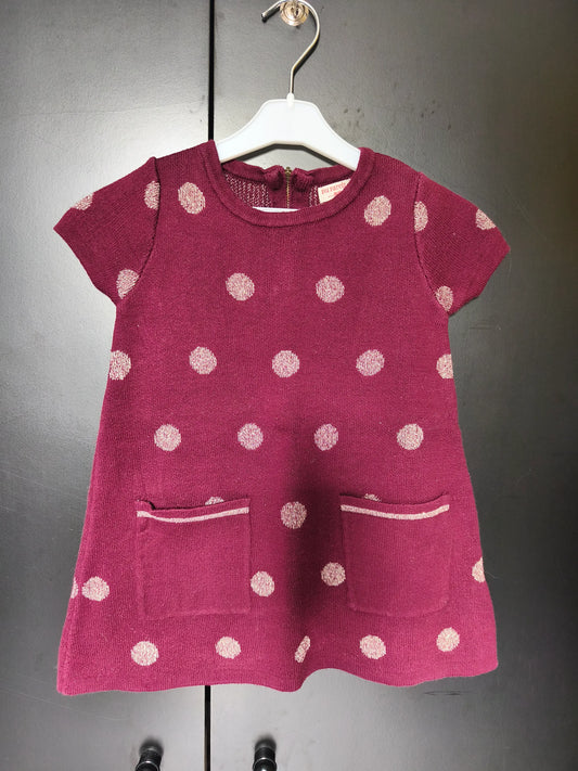 Robe violette à pois argent – DPAM 24 mois ref 419