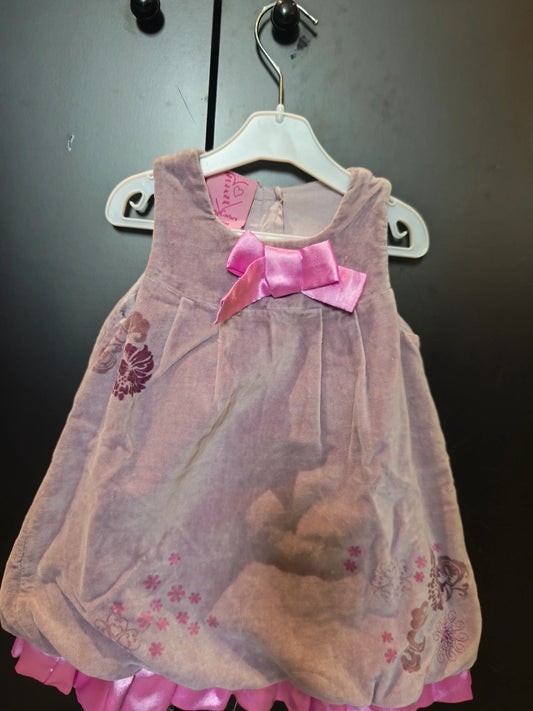 Robe en velours violet avec nœud en soie pour fille – Cutey Couture 12 mois ref 332