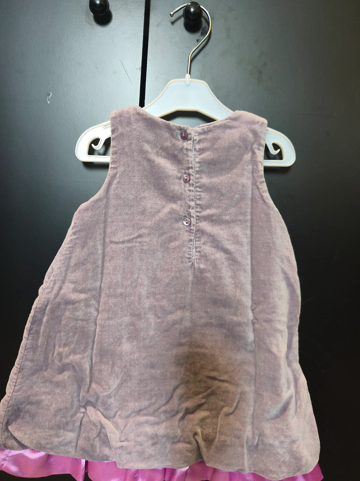 Robe en velours violet avec nœud en soie pour fille – Cutey Couture 12 mois ref 332
