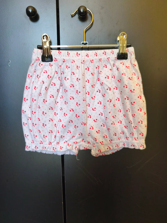 Short Blanc Motif Cerise et Pois Roses – Petit Kimbaloo – 6 Mois ref 240