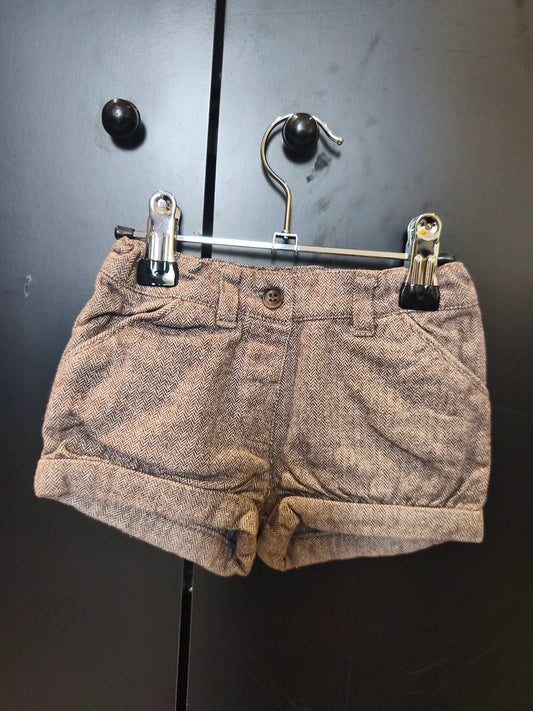 Short brun à motif chevron pour fille – Bout’Chou 12 mois ref 341