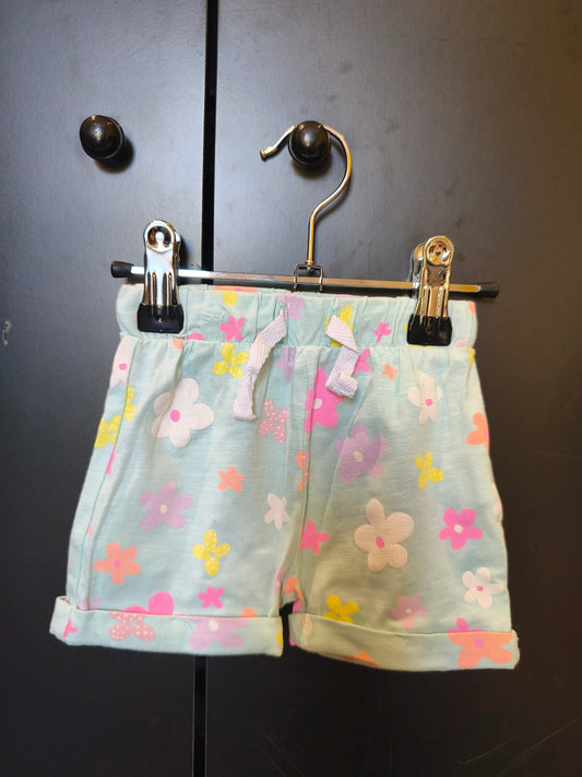 Short turquoise clair imprimé fleurs – Orchestra – 9 mois ref 271