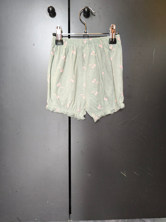 Short bébé Mots d’Enfant 18 mois – vert d’eau imprimé cerises 🍒💚 ref 136