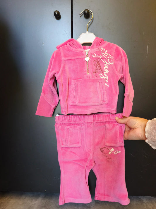 Ensemble Survêtement Rose Velours – Adélio – 6 Mois ref 215