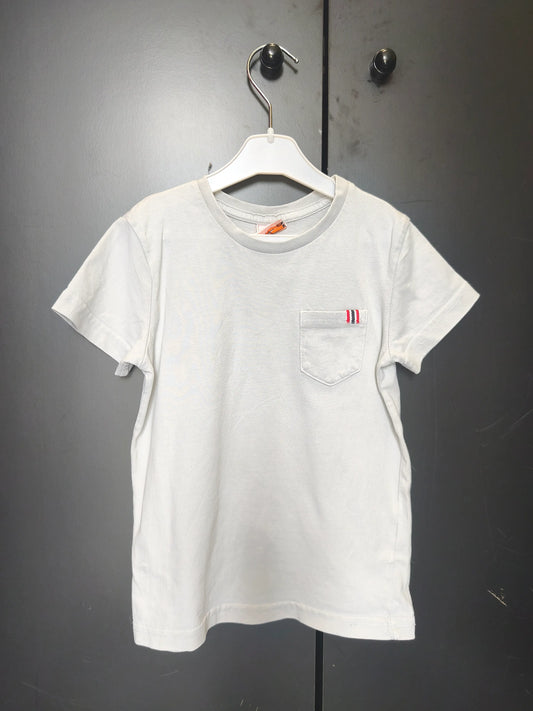 T-shirt Tape à l’œil 4 ans - Bleu pastel uni avec poche cœur ref 08