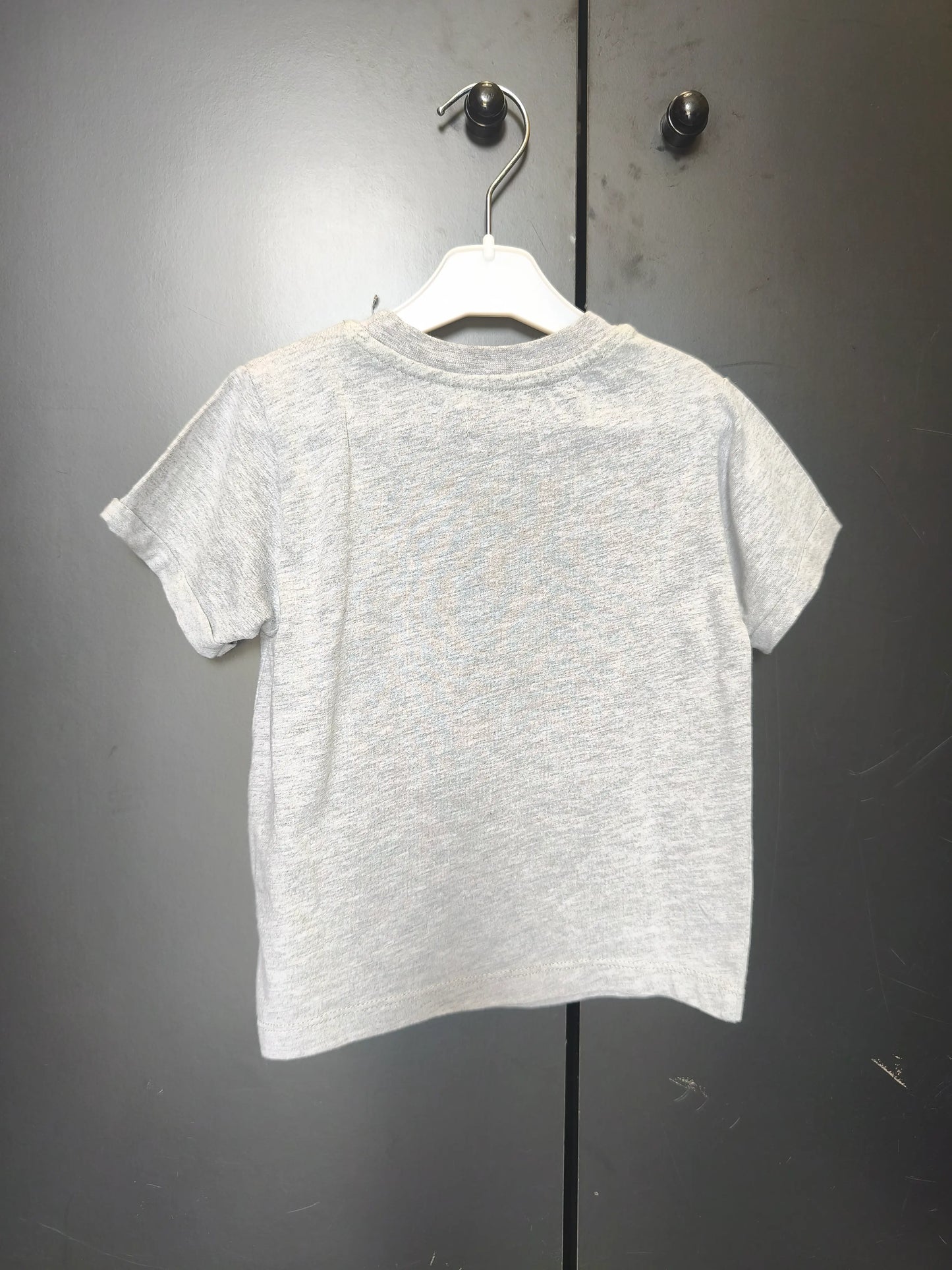 T-shirt Tissaïa 3 ans - Gris avec motif pixelisé et touches de vert ref 11