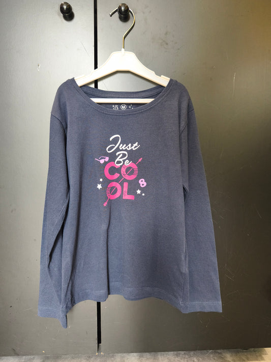 T-shirt manches longues bleu marine – U Essentiel – 6 ans – "Just Be Cool" ref 161