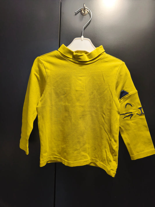 T-shirt jaune moutarde col roulé chat – Orchestra 18 mois ref 355