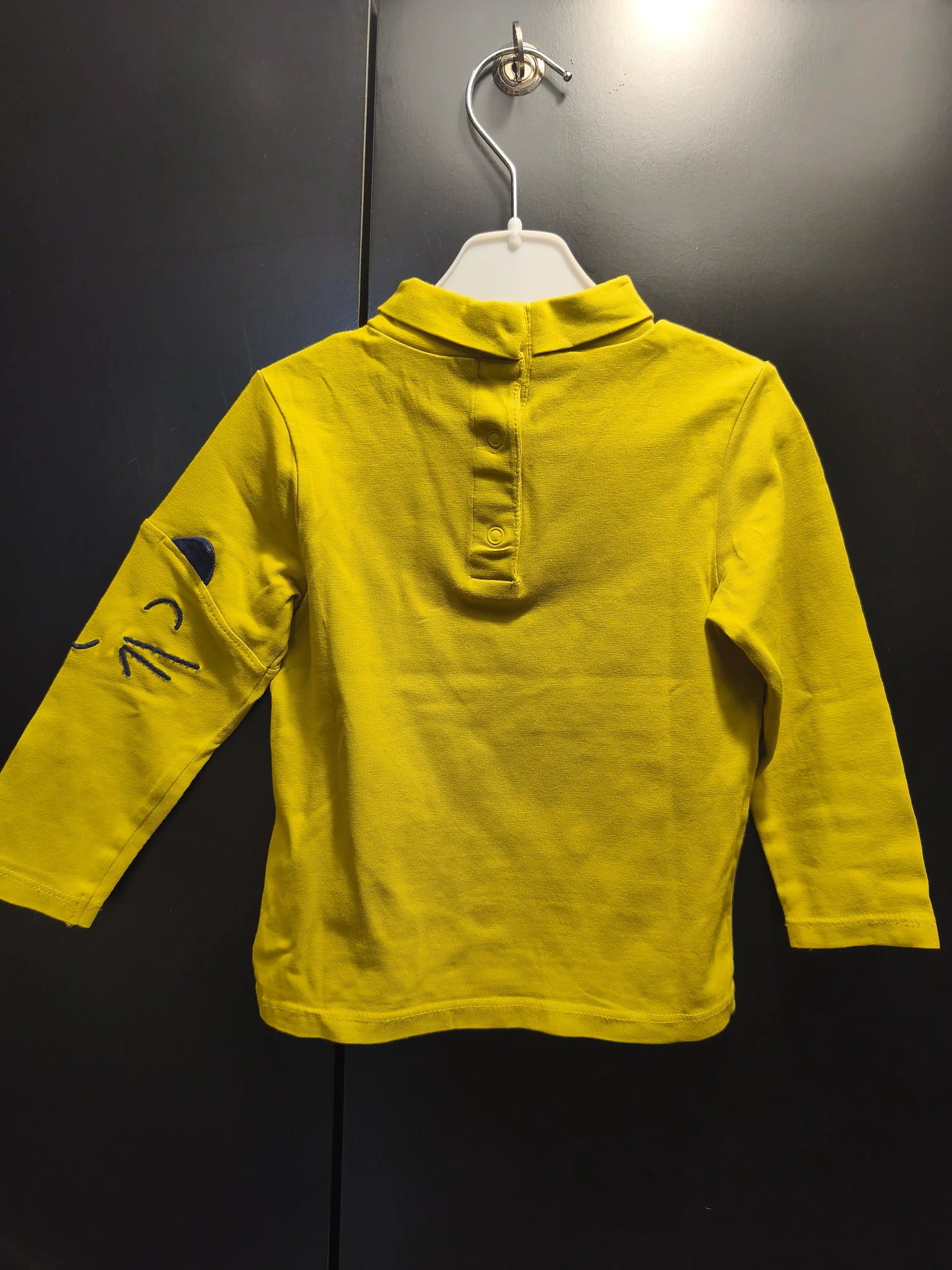 T-shirt jaune moutarde col roulé chat – Orchestra 18 mois ref 355