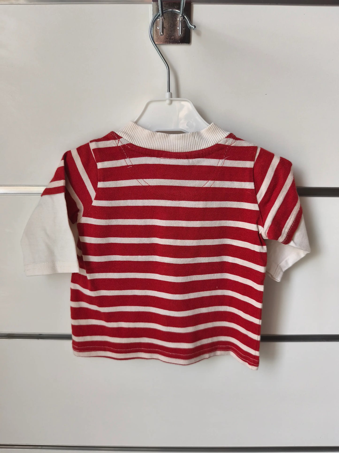 T-shirt Rayé creme rouge - 3 mois ref 448