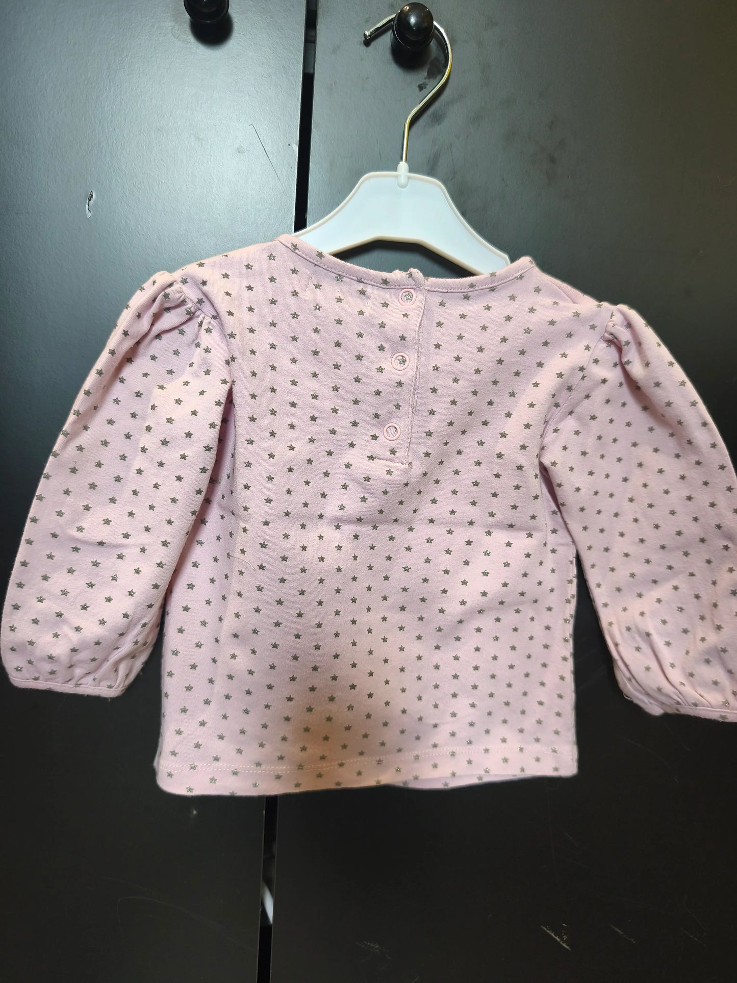 T-shirt rose à étoiles argentées et inscription "So Sweet Baby" – Tissaia – 12 mois ref 325
