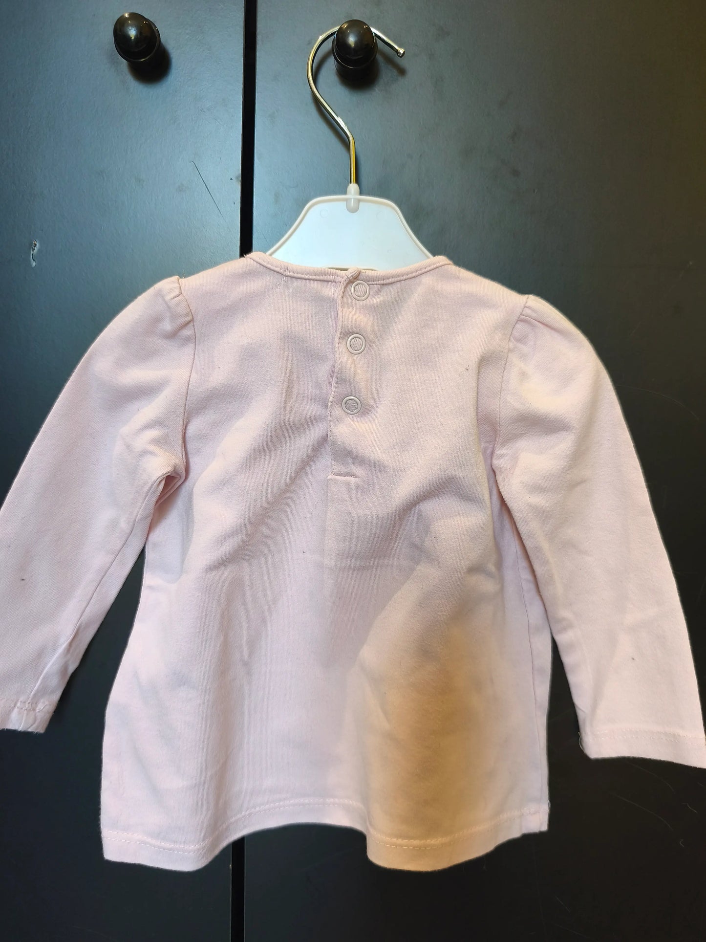 T-shirt rose manches longues – Tex Baby – 9 mois ref 283