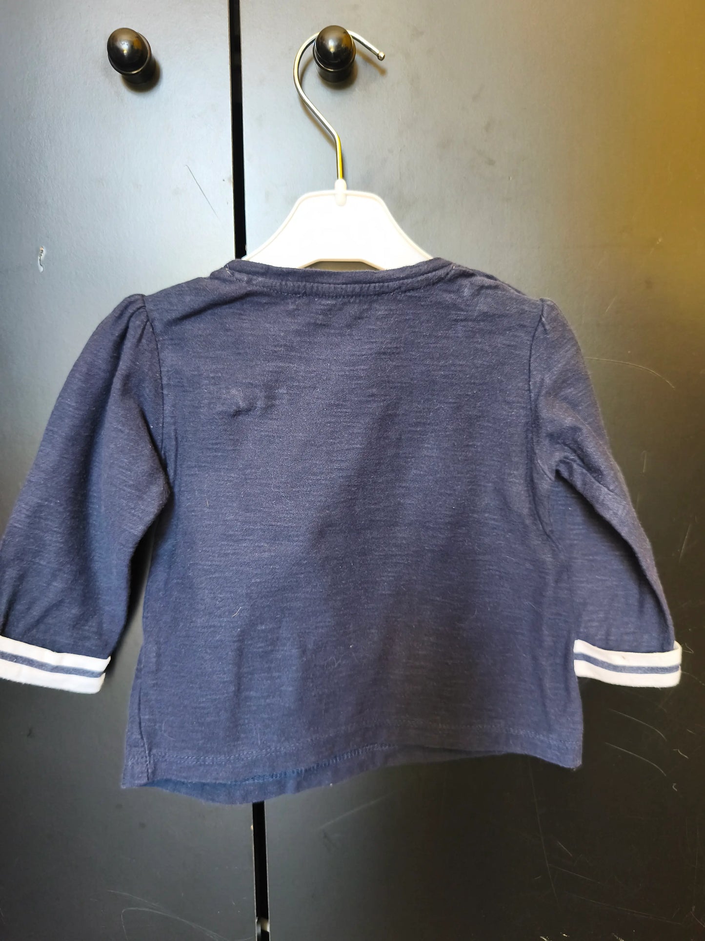 T-Shirt Bleu Marine “Super(mini) Pépette” – Baby by Gémo – 6 Mois ref 211