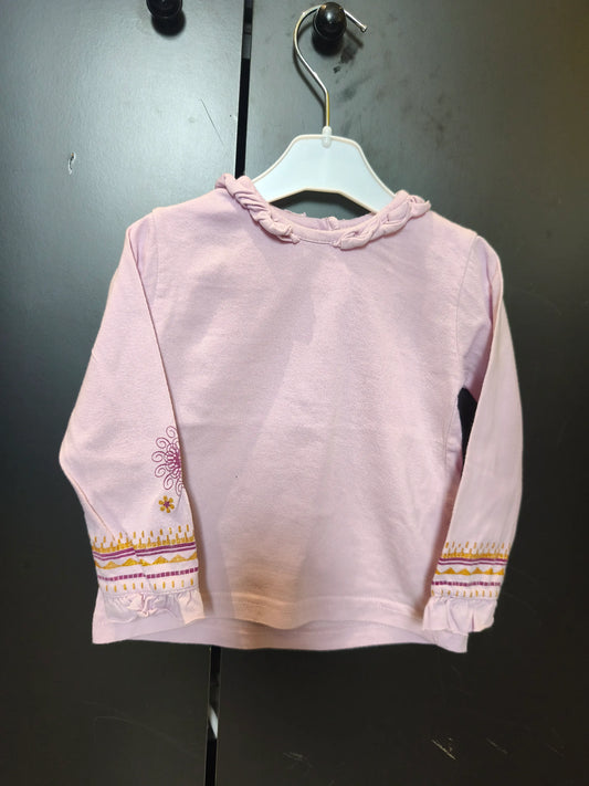 T-shirt Violet à Col Volant – Détails Dorés – Cutey Couture – 12 Mois ref 323