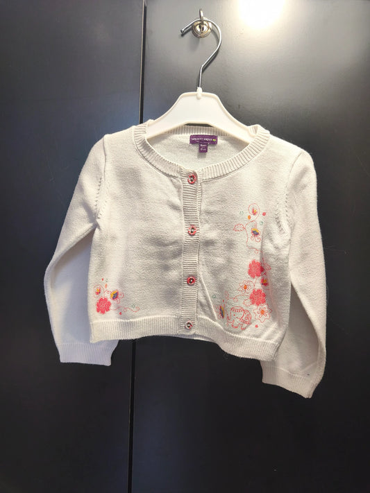 Veste blanche à fleurs colorées – Sergent Major 18 mois ref 361