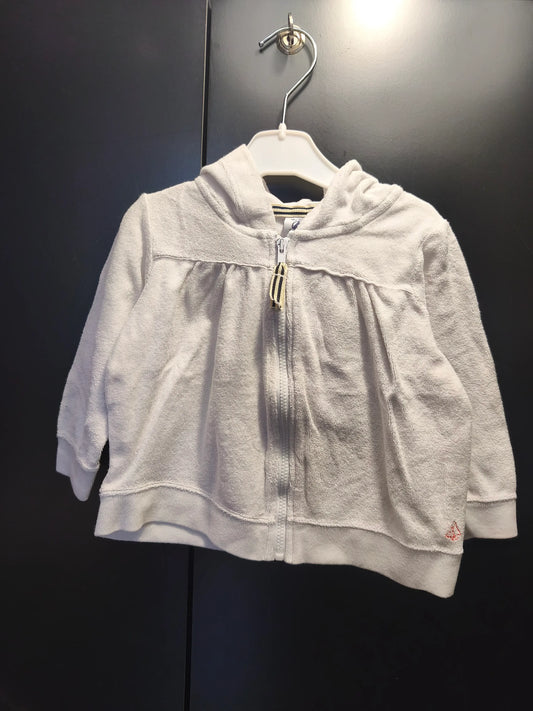 Veste blanche à capuche – Petit Bateau 18 mois ref 360