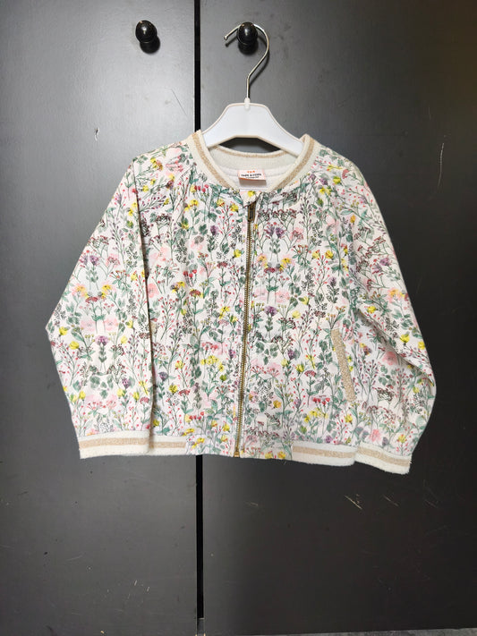 Veste mi-saison Tape à l’Œil 2 ans – blanche imprimé floral 🌸🤍 ref 141