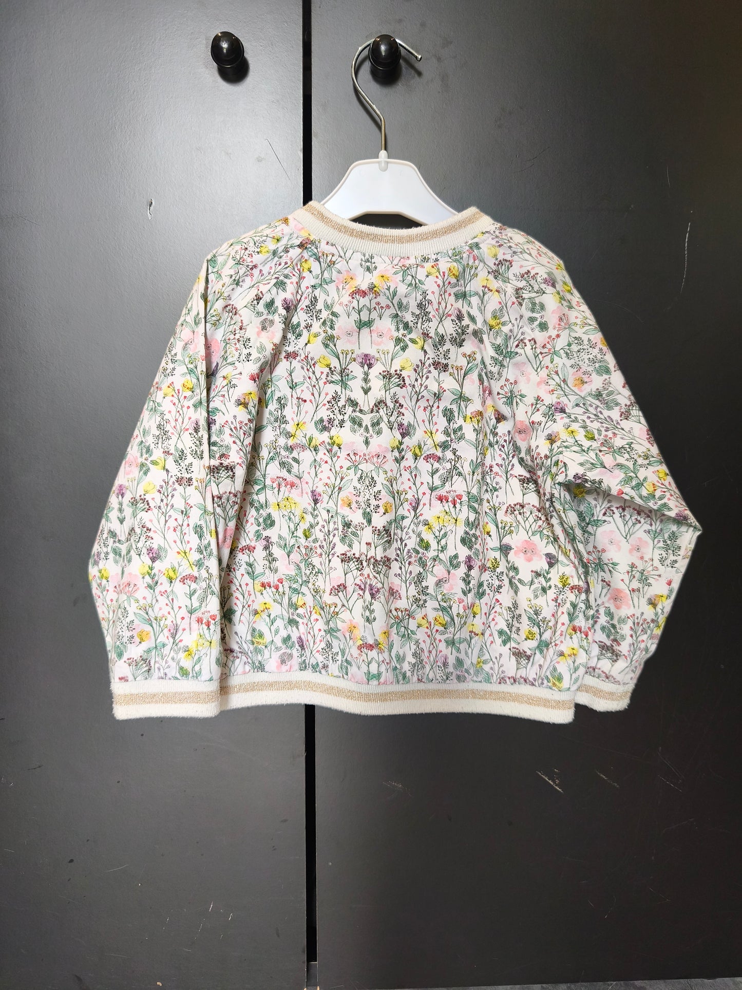 Veste mi-saison Tape à l’Œil 2 ans – blanche imprimé floral 🌸🤍 ref 141