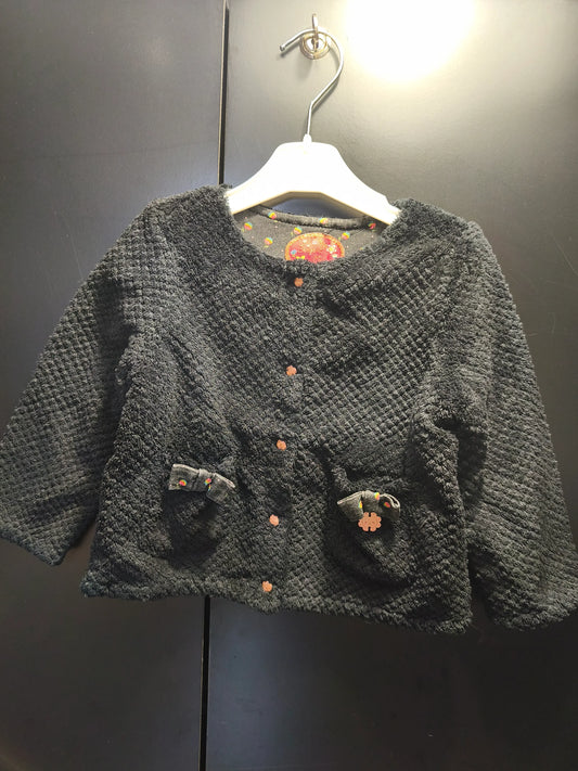Veste noire doublure fleurie – Sergent Major 18 mois ref 357