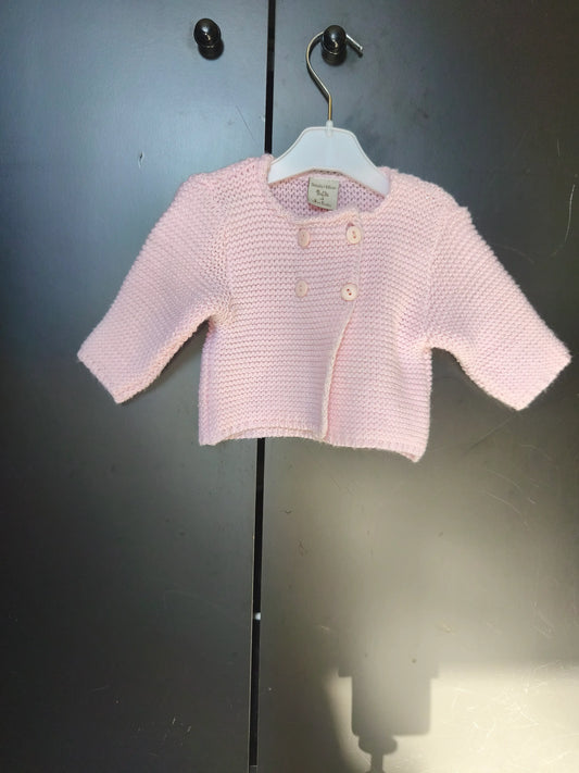 Veste Tricotée Rose – 4 Boutons – Boîte à Malices – 3 Mois ref 177