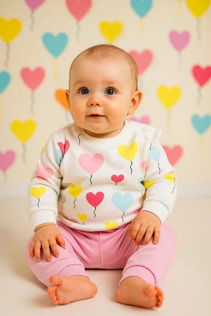 Pull ballons pastel & pantalon rose ref 426991