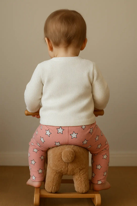Pull blanc nounours & legging rose étoilé ref 435309