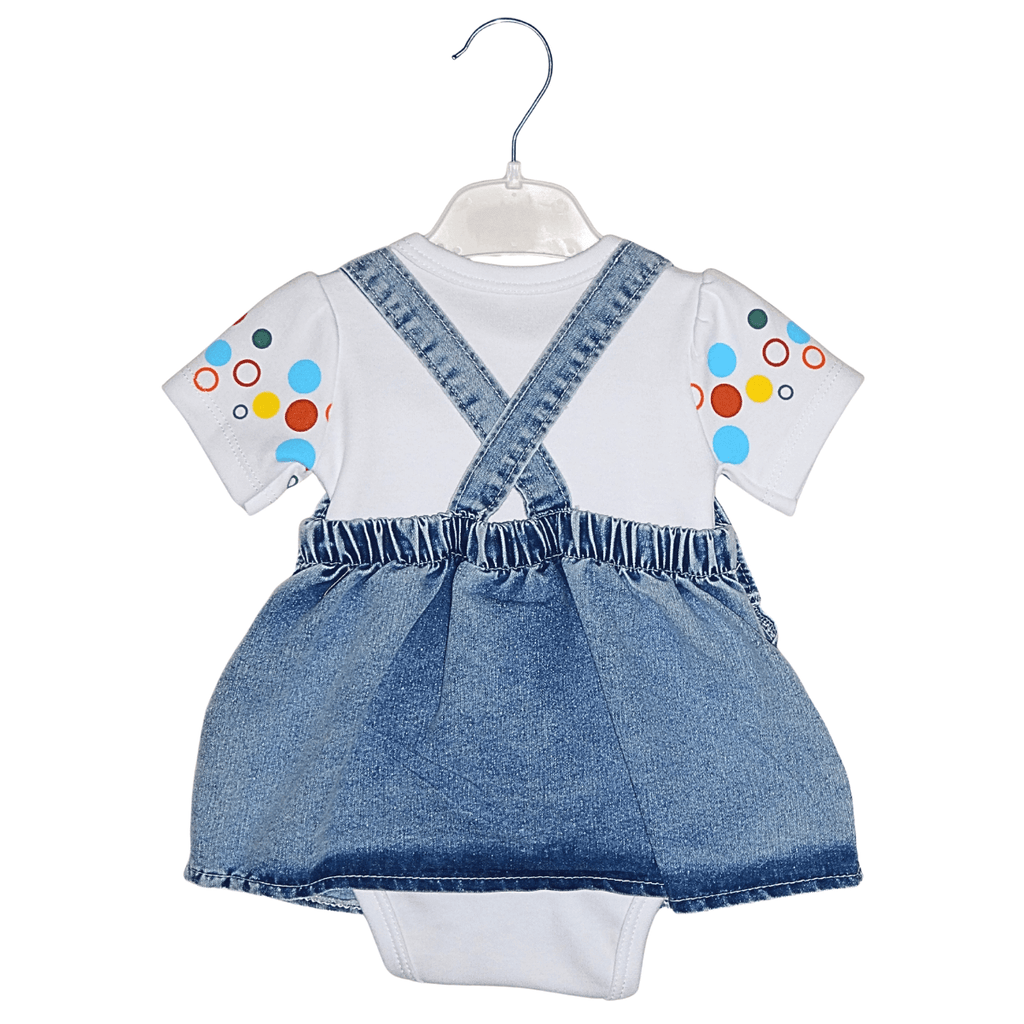 Robe Jean Bébé Fille avec Body Blanc – Broderie Chat Little Stars
