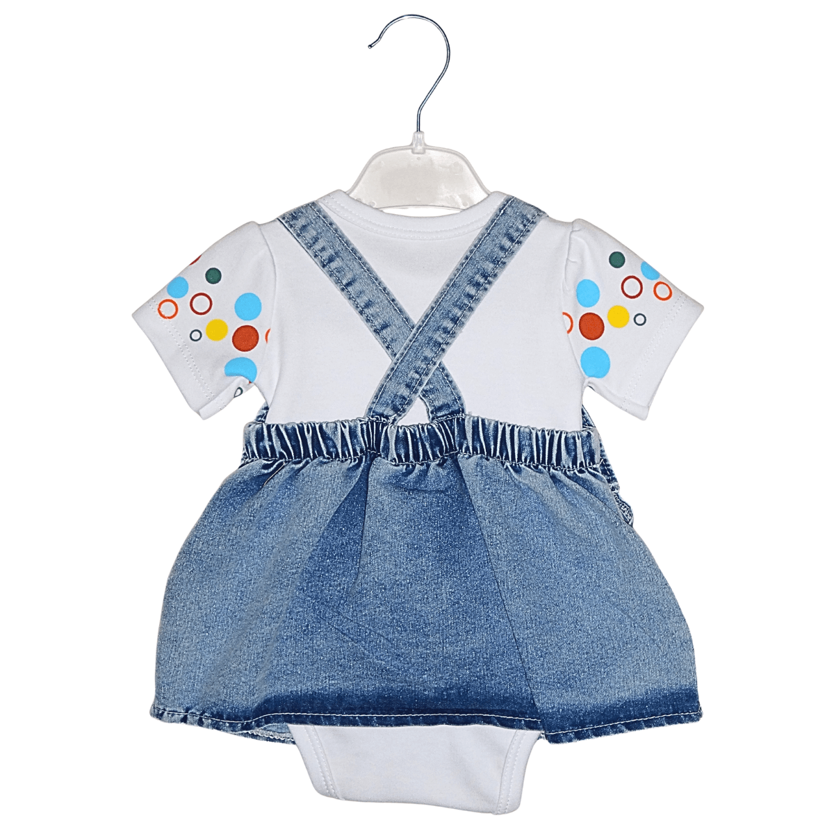 Robe Jean Bébé Fille avec Body Blanc – Broderie Chat Little Stars
