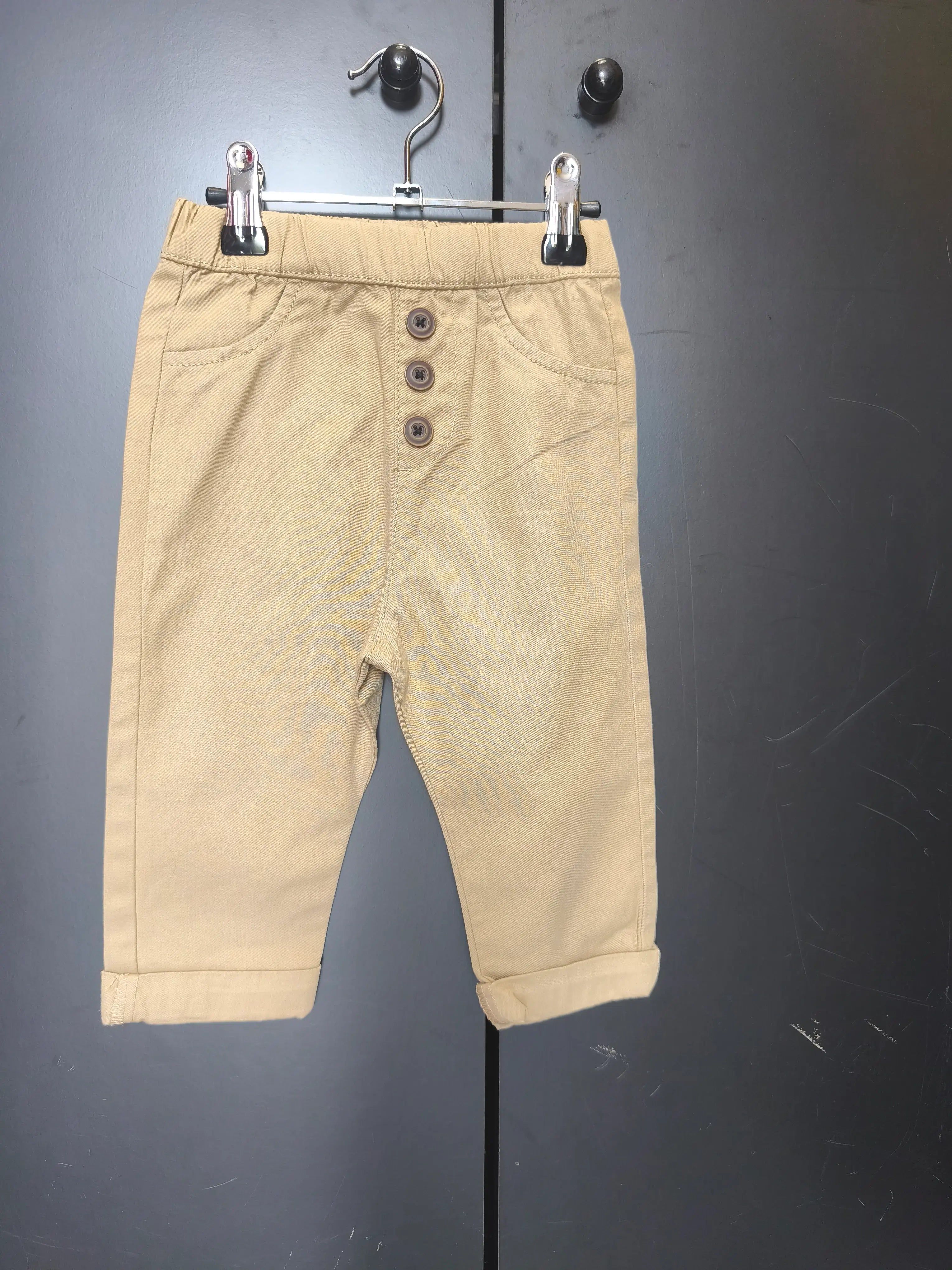 Pantalon Tape à l’Œil 18 mois - Beige, fausses poches & élastique intérieur