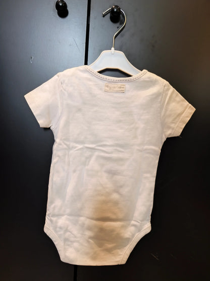 Body Blanc Crème à Manches Courtes – Broderie Girafe & Ballons – Baby Gap – 12 Mois ref 295