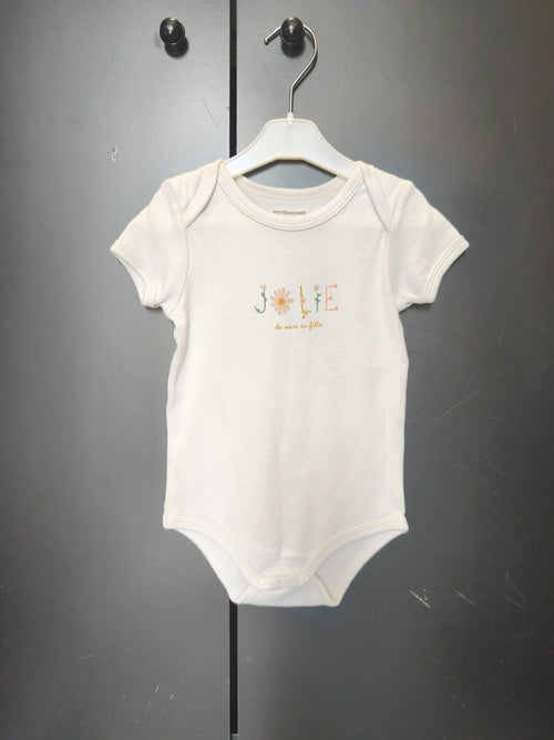 Body blanc "jolie" Verbaudet 24 mois - manches courtes