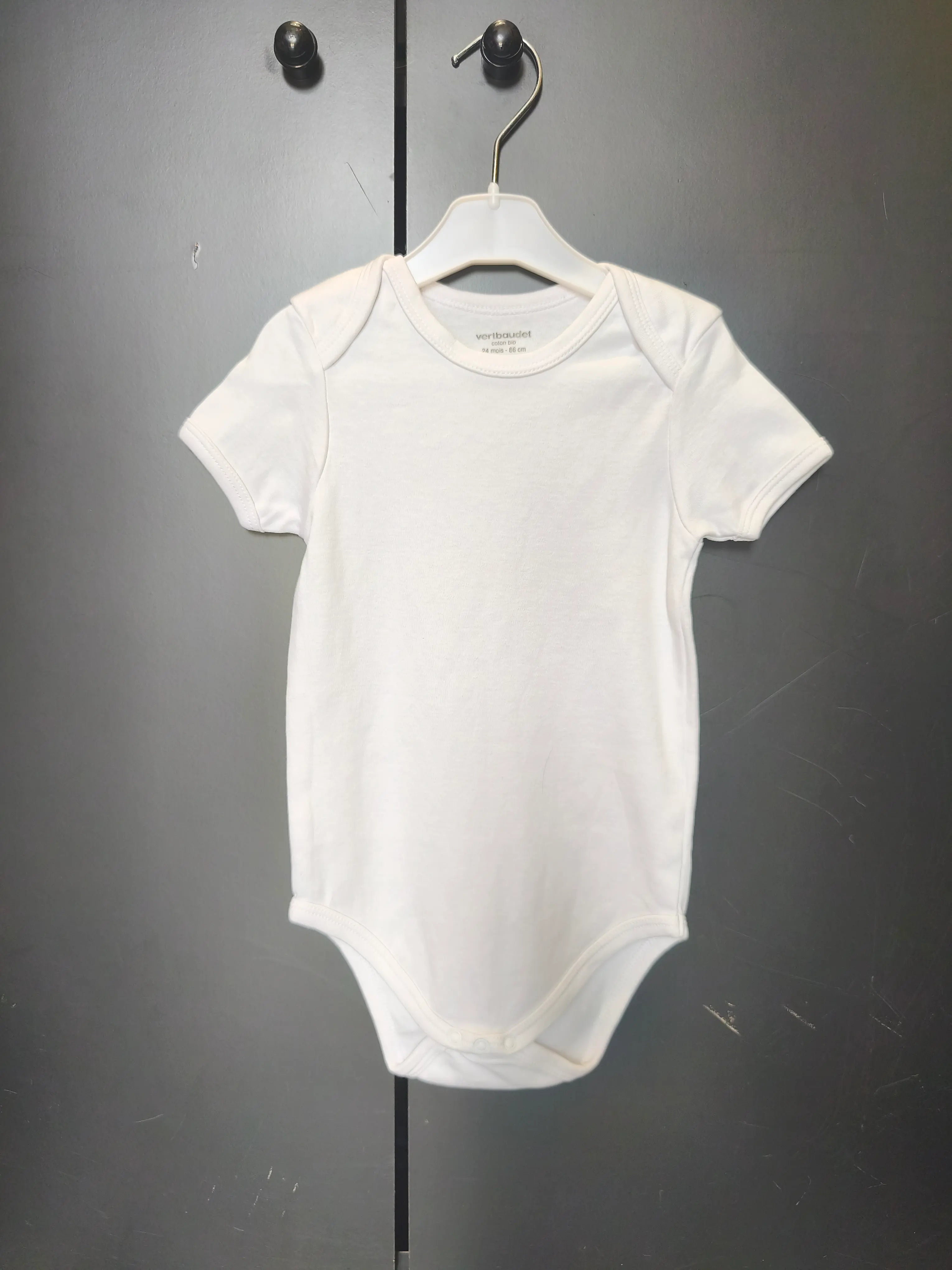 Body blanc Verbaudet 24 mois - manches courtes