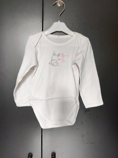 Body blanc manches longues “Trop mignonne pour dormir seule” – Bébé Rêve 24 mois ref 406
