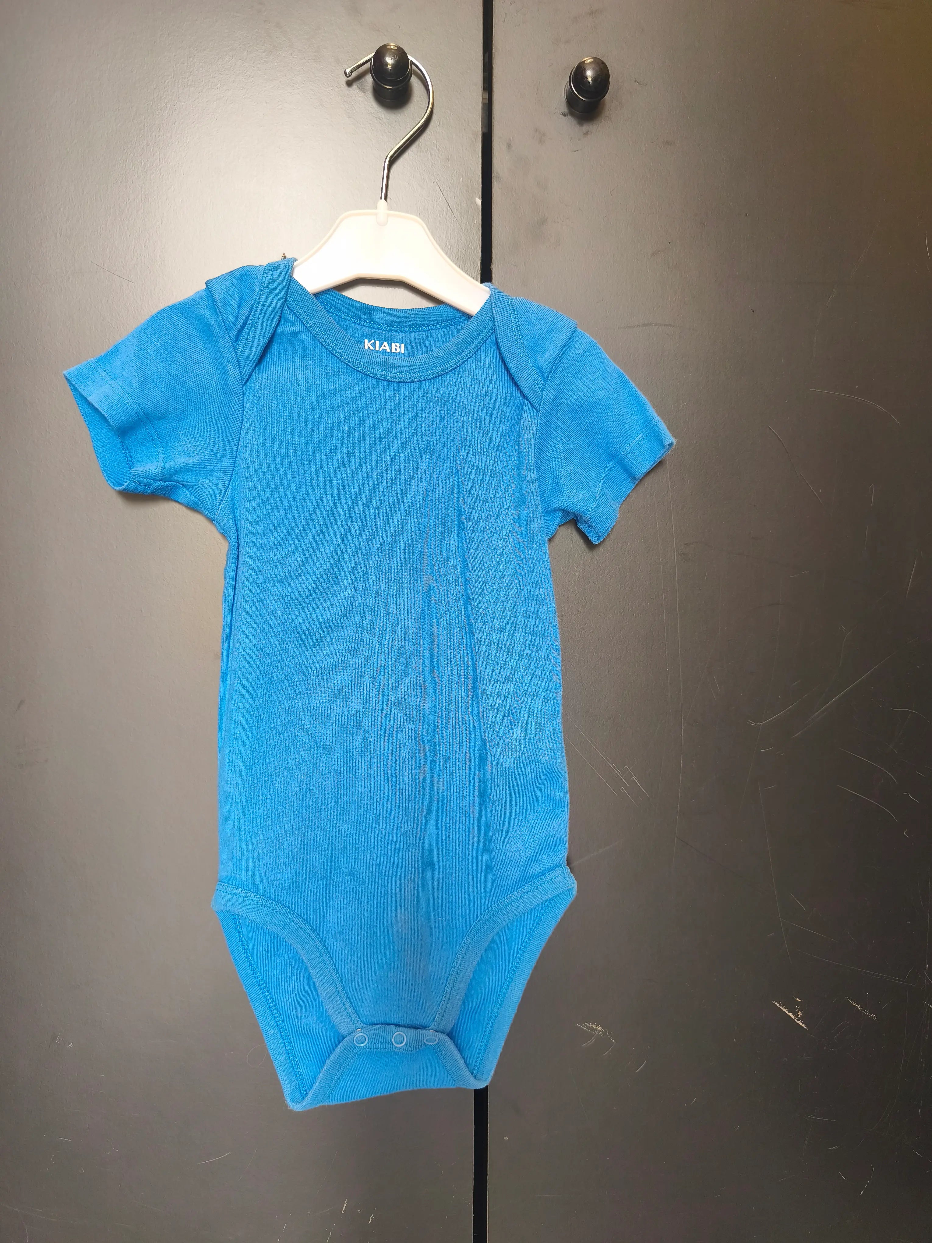 Body Kiabi 12 mois - Bleu roi, manches courtes, 100% coton
